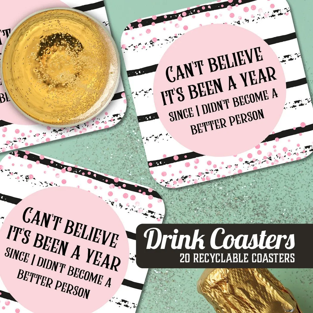 Can't Believe It's Been a Year.. New Year's Coaster Set