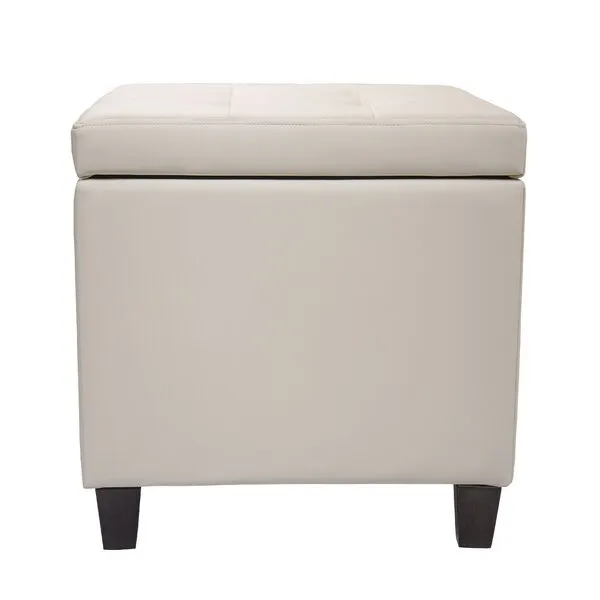 Carrol Square Shape Leather Ottoman Pouffe Stool