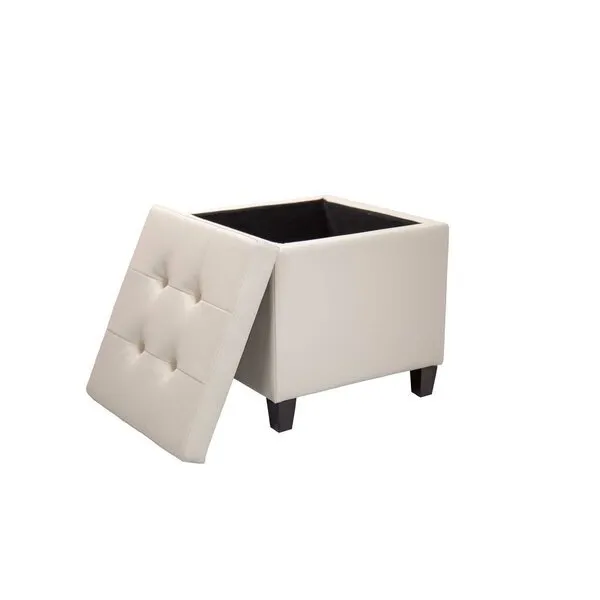 Carrol Square Shape Leather Ottoman Pouffe Stool