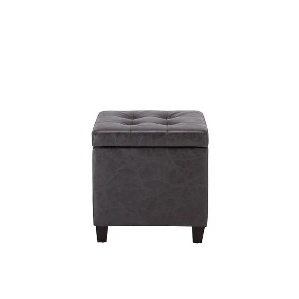 Carrol Square Shape Leather Ottoman Pouffe Stool
