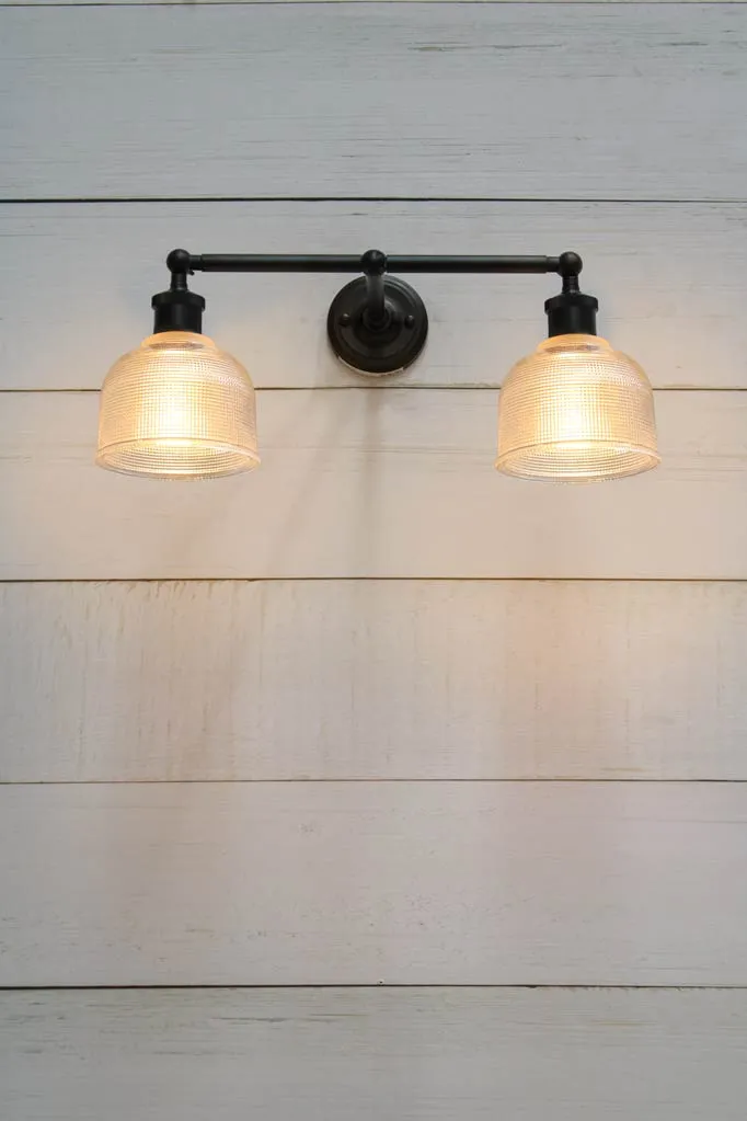 Chapman Glass Double Swivel Arm Wall Lamp