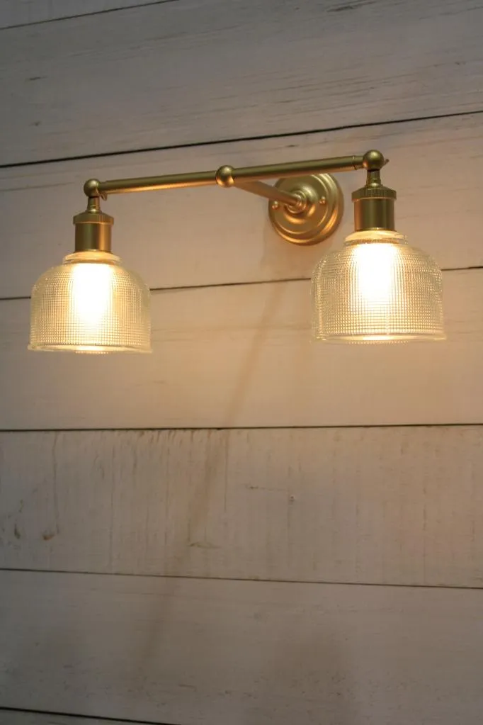 Chapman Glass Double Swivel Arm Wall Lamp