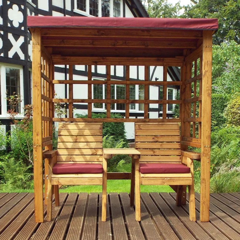 Charles Taylor Henley Twin Seat Arbour - Burgundy