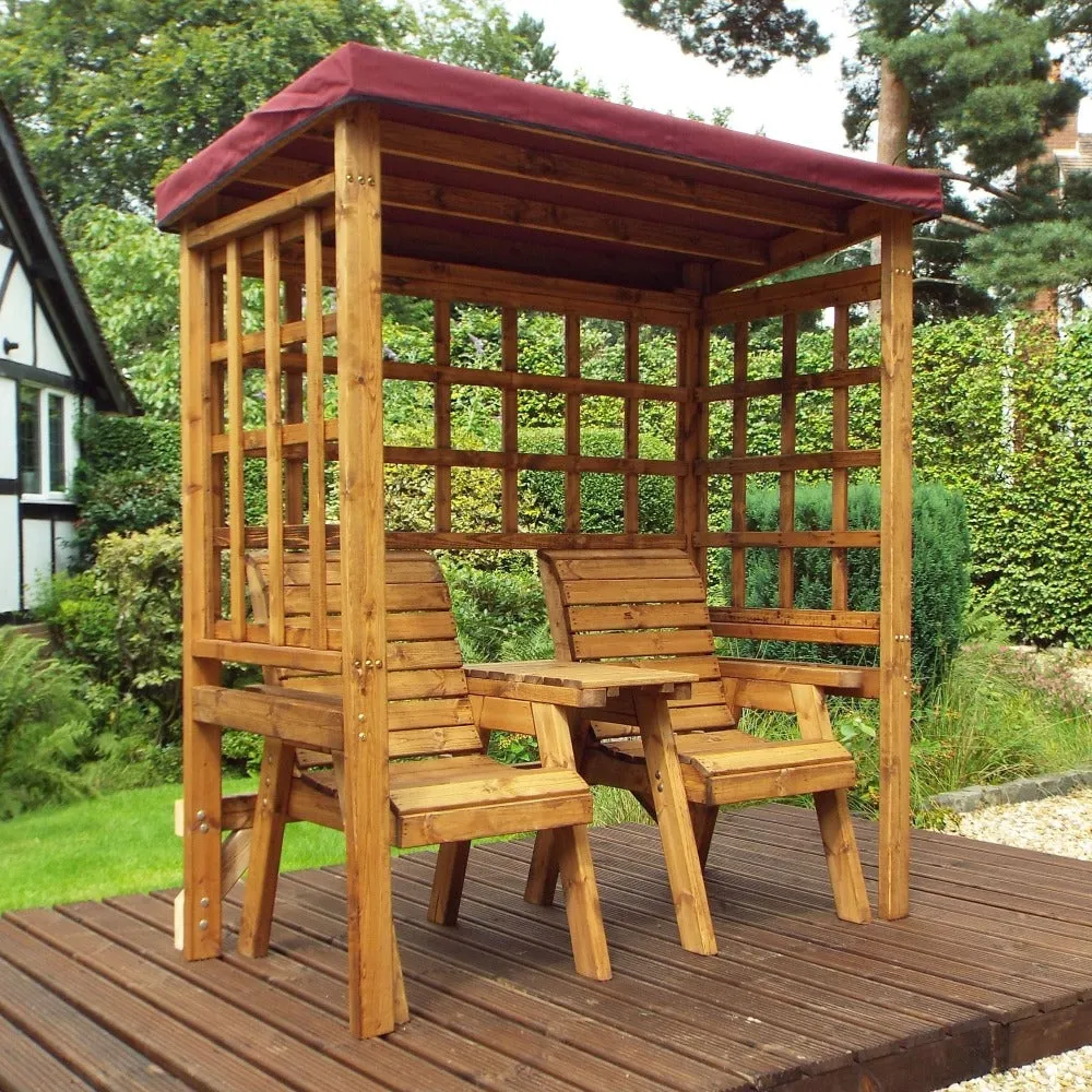 Charles Taylor Henley Twin Seat Arbour - Burgundy