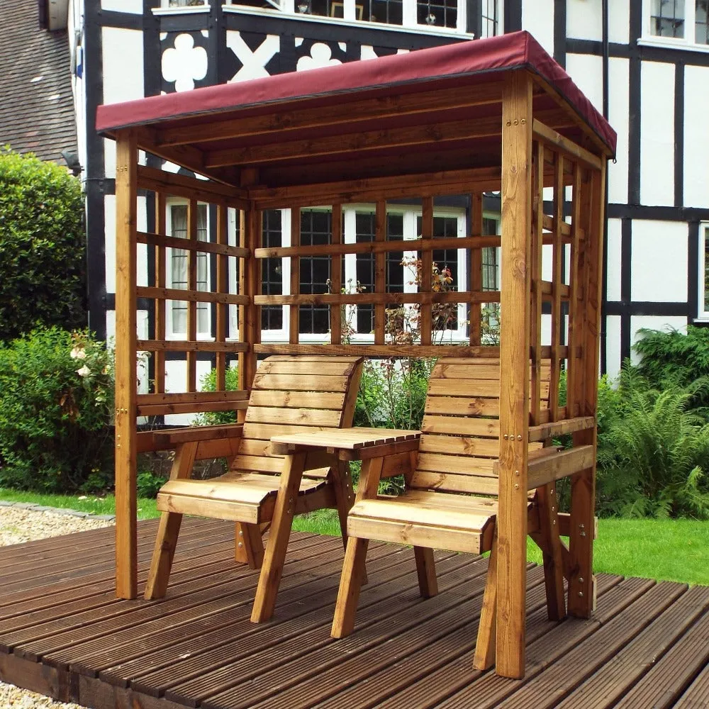 Charles Taylor Henley Twin Seat Arbour - Burgundy