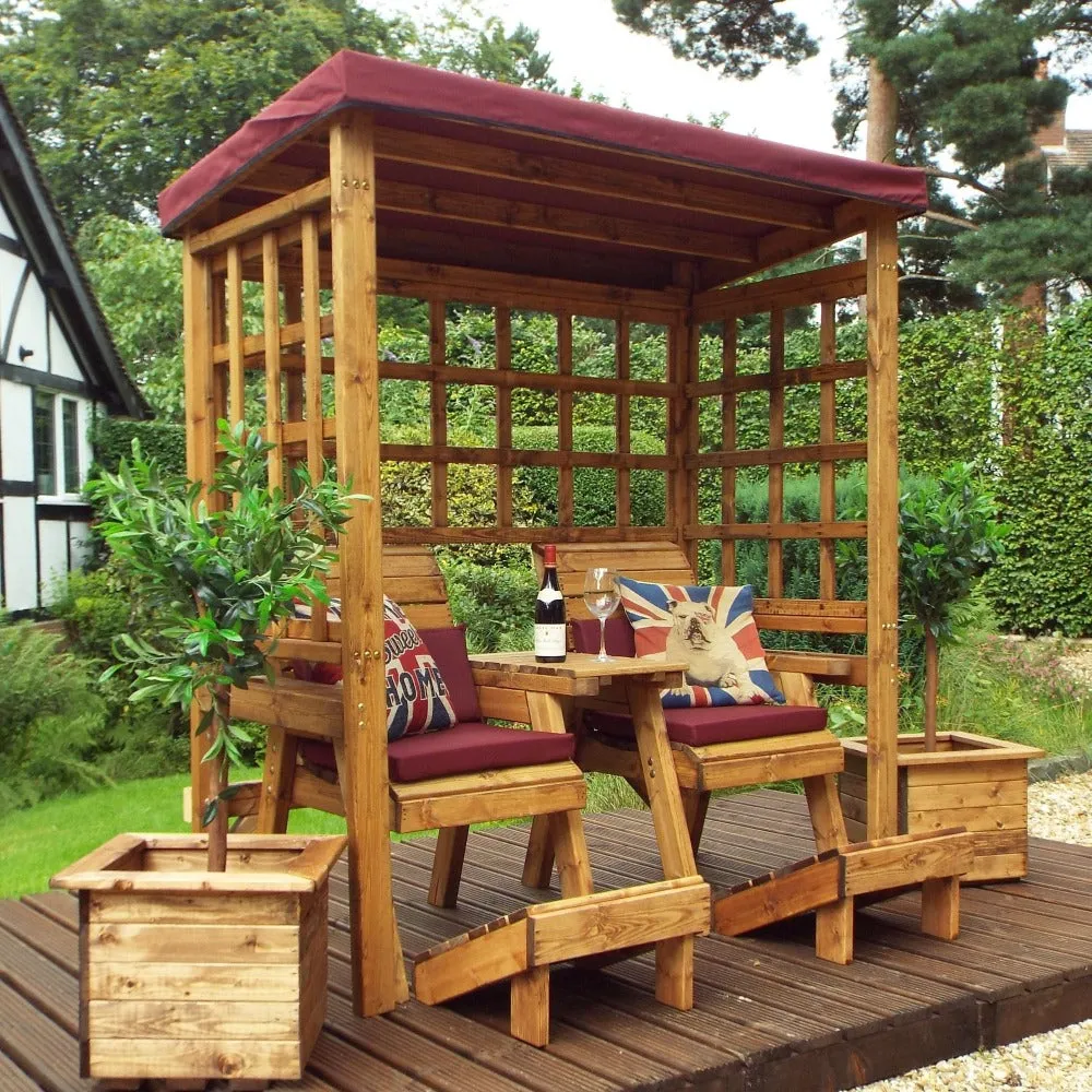 Charles Taylor Henley Twin Seat Arbour - Burgundy