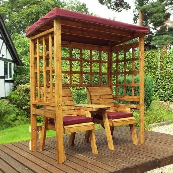 Charles Taylor Henley Twin Seat Arbour - Burgundy