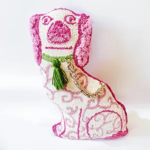 Chinoiserie Dog Hooked Pillow