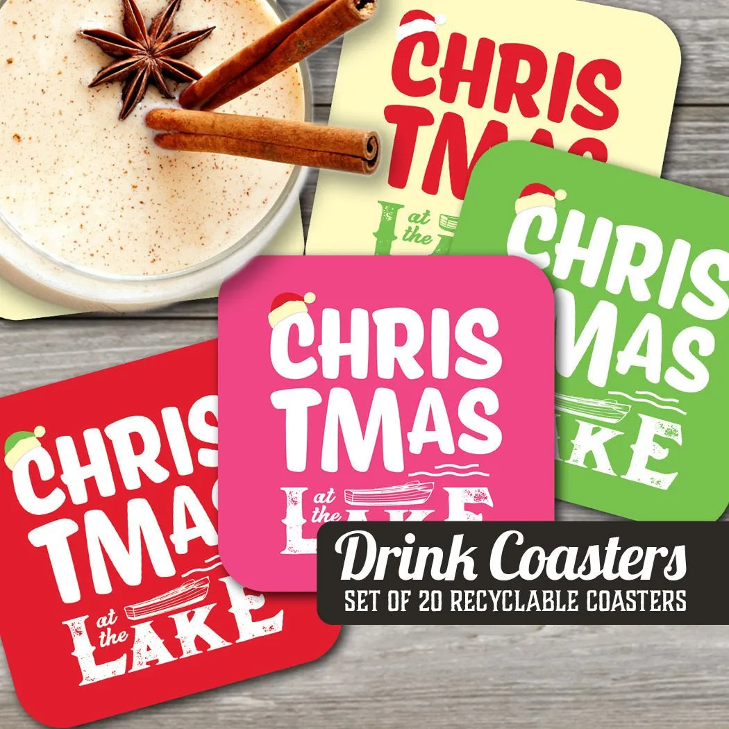 Christmas at the Lake Assorted Paper Coaster Set