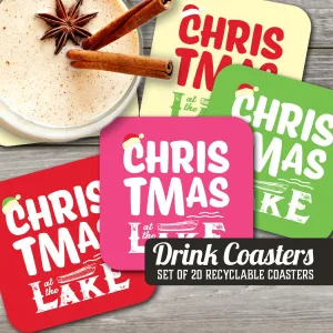 Christmas at the Lake Assorted Paper Coaster Set