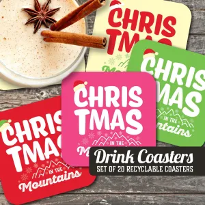 Christmas in the Mountains Assorted Paper Coaster Set