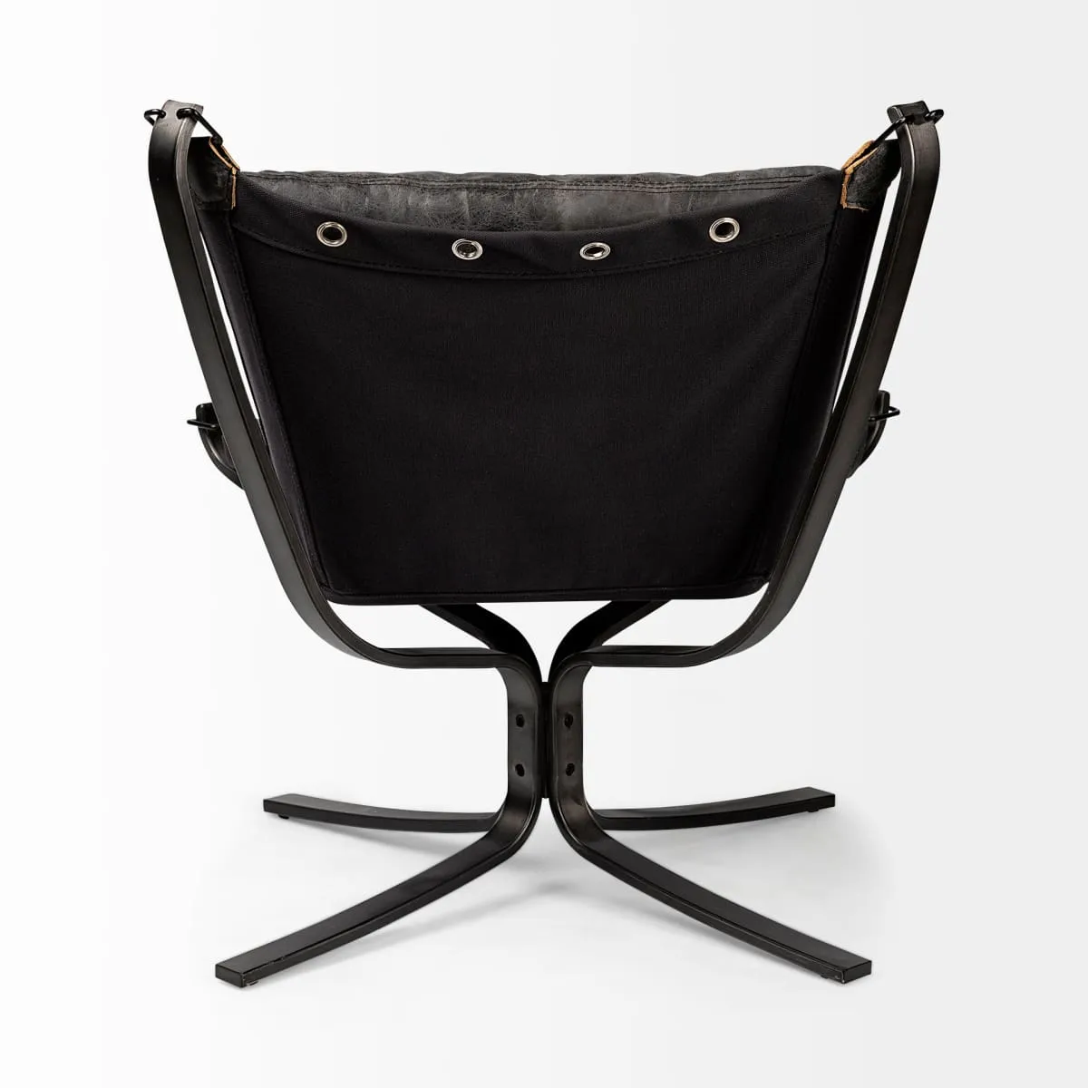 Colarado Accent Chair Black Leather | Black Iron