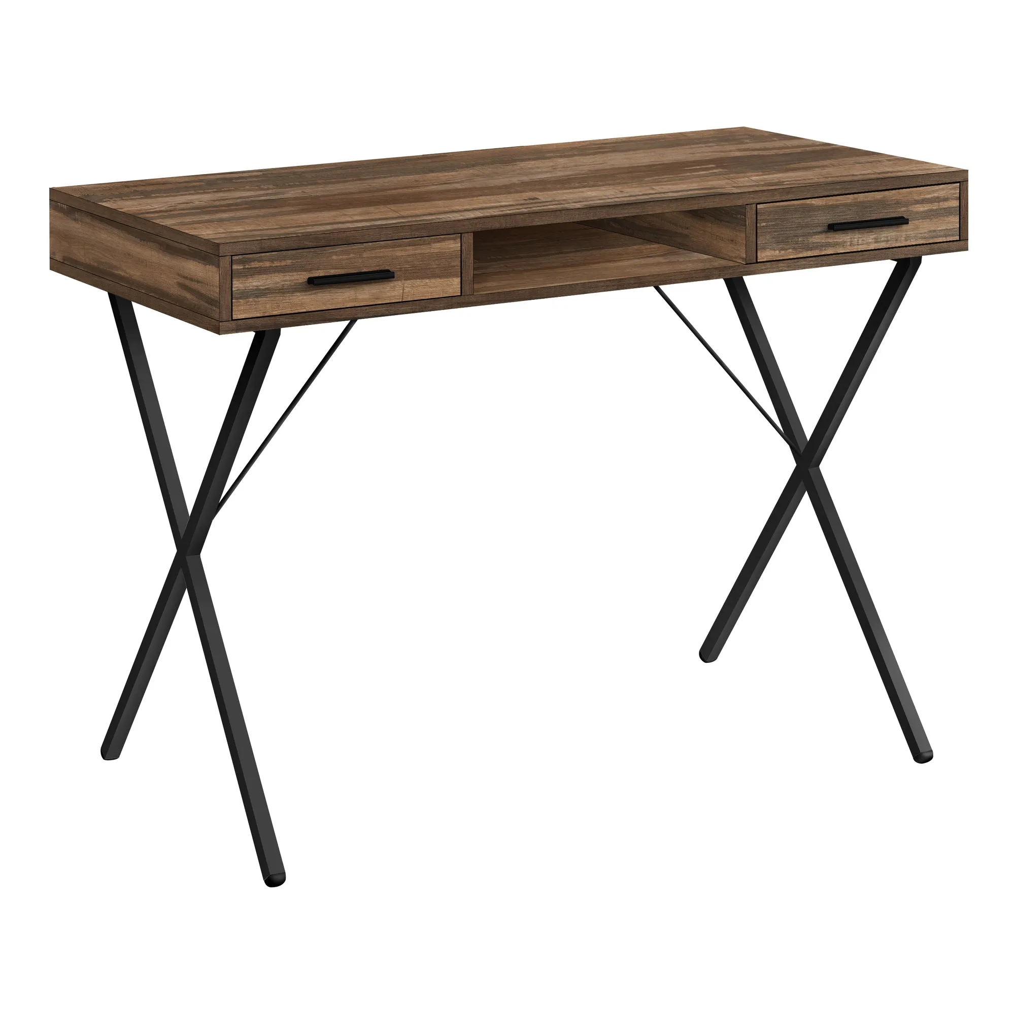 Computer Desk - 42"L / Brown Reclaimed Wood / Black Metal