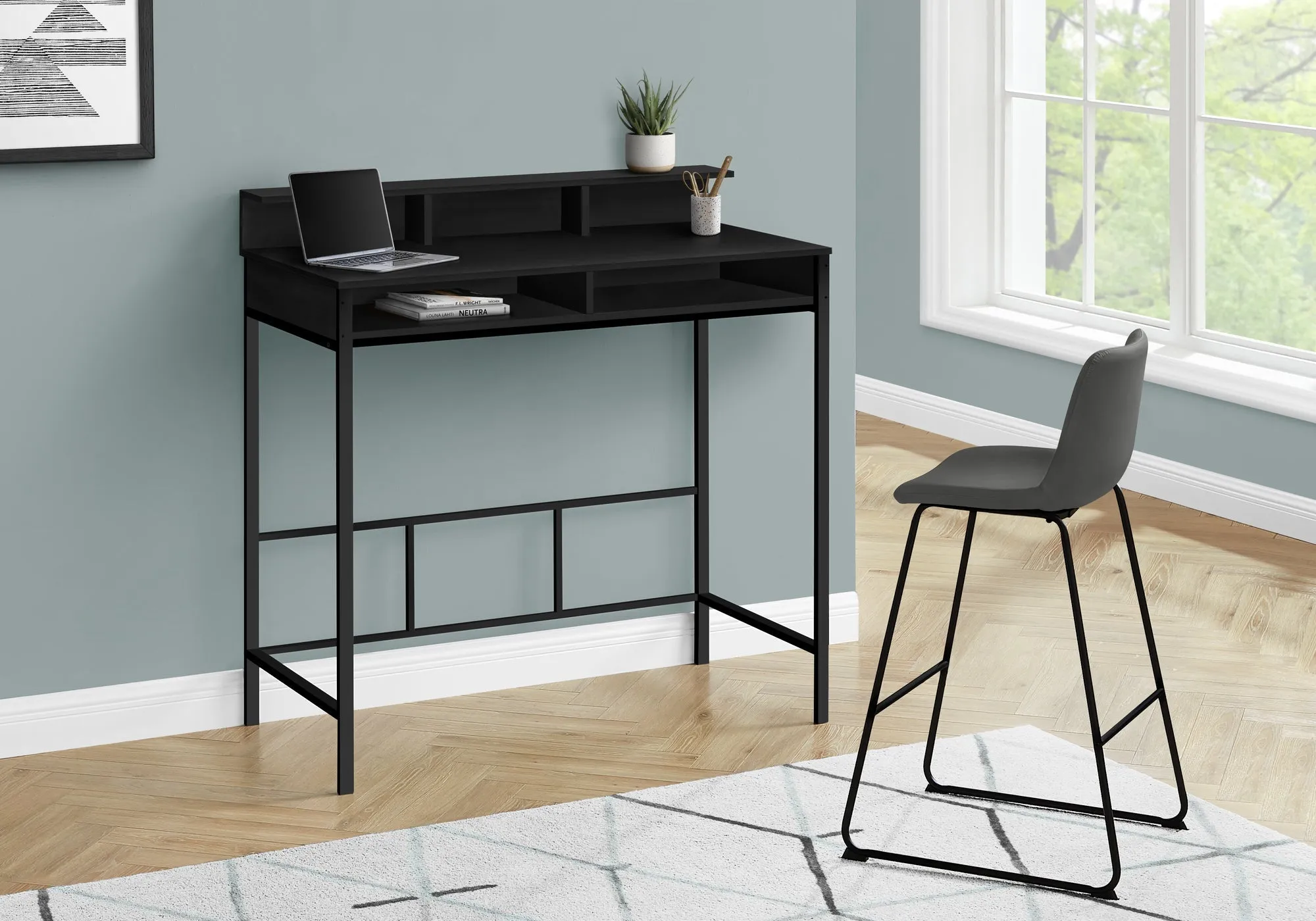 Computer Desk - 48"L / Black / Black Standing Height