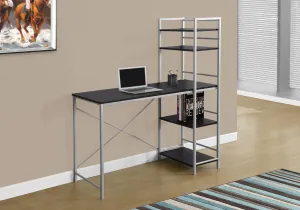 Computer Desk - 48"L / Cappuccino Top / Silver Metal