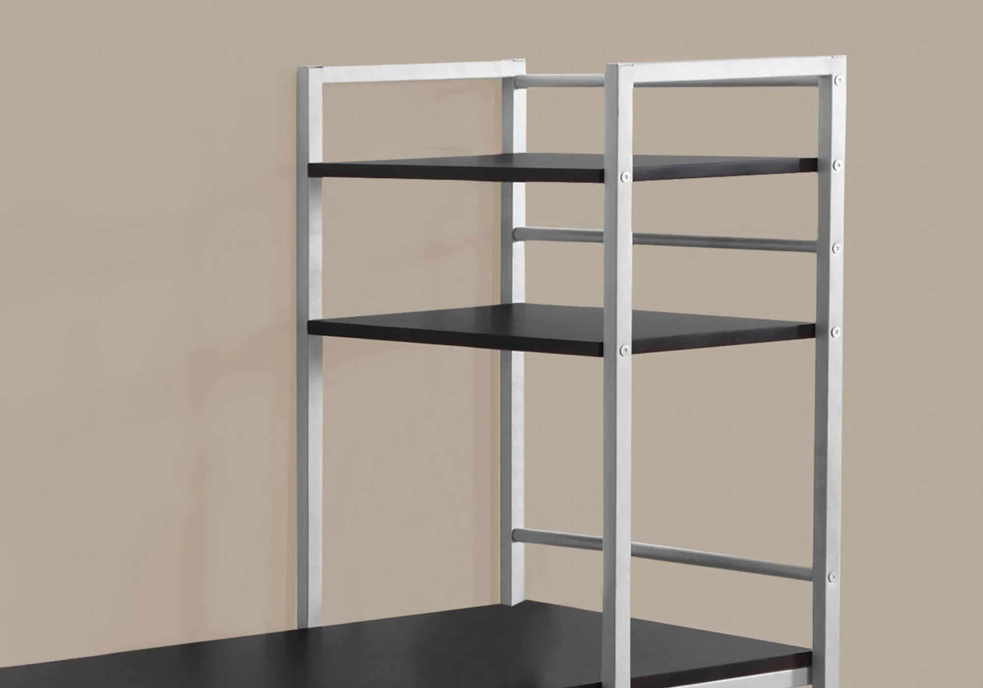 Computer Desk - 48"L / Cappuccino Top / Silver Metal