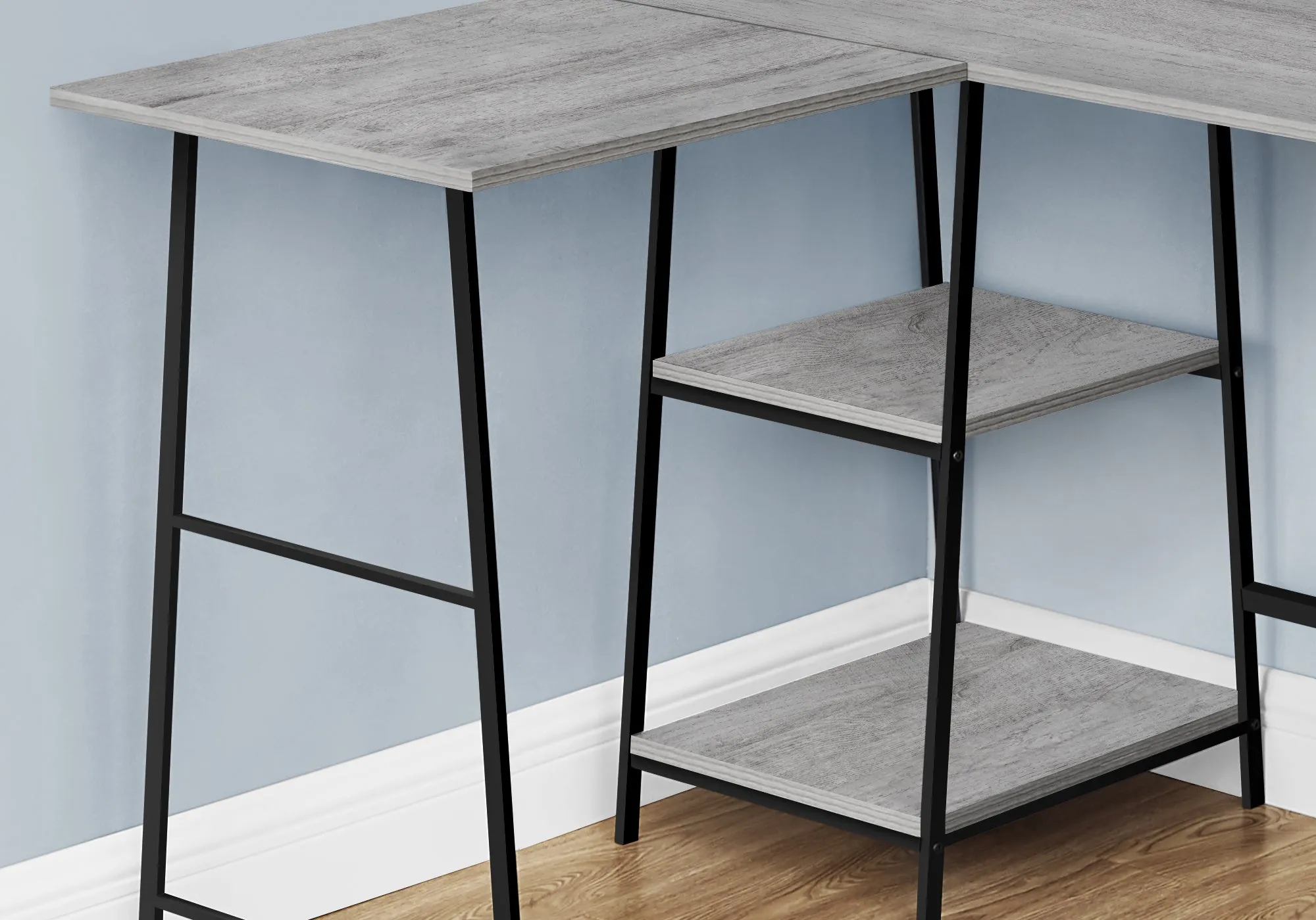 Computer Desk - 48"L / Grey Top / Black Metal Corner