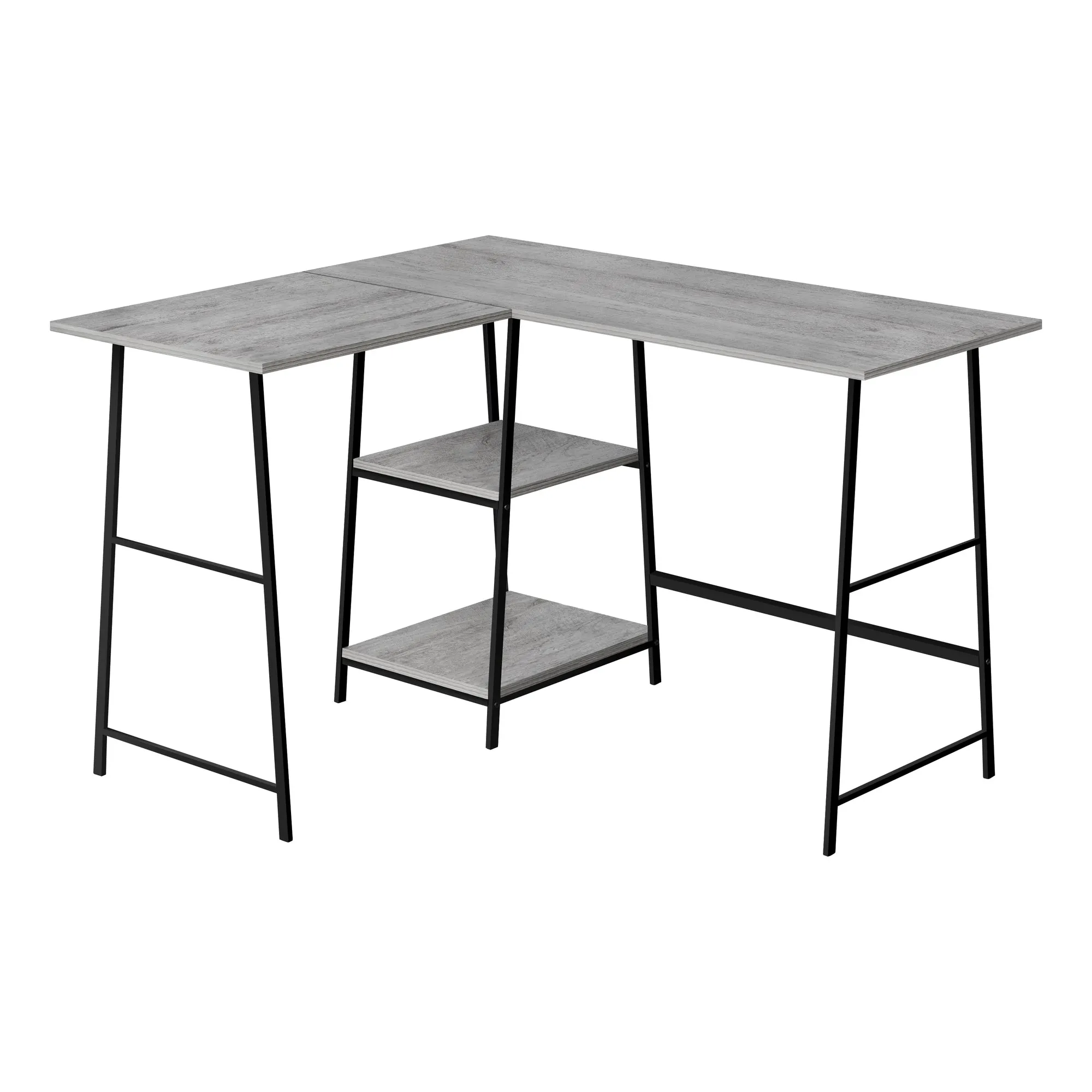 Computer Desk - 48"L / Grey Top / Black Metal Corner