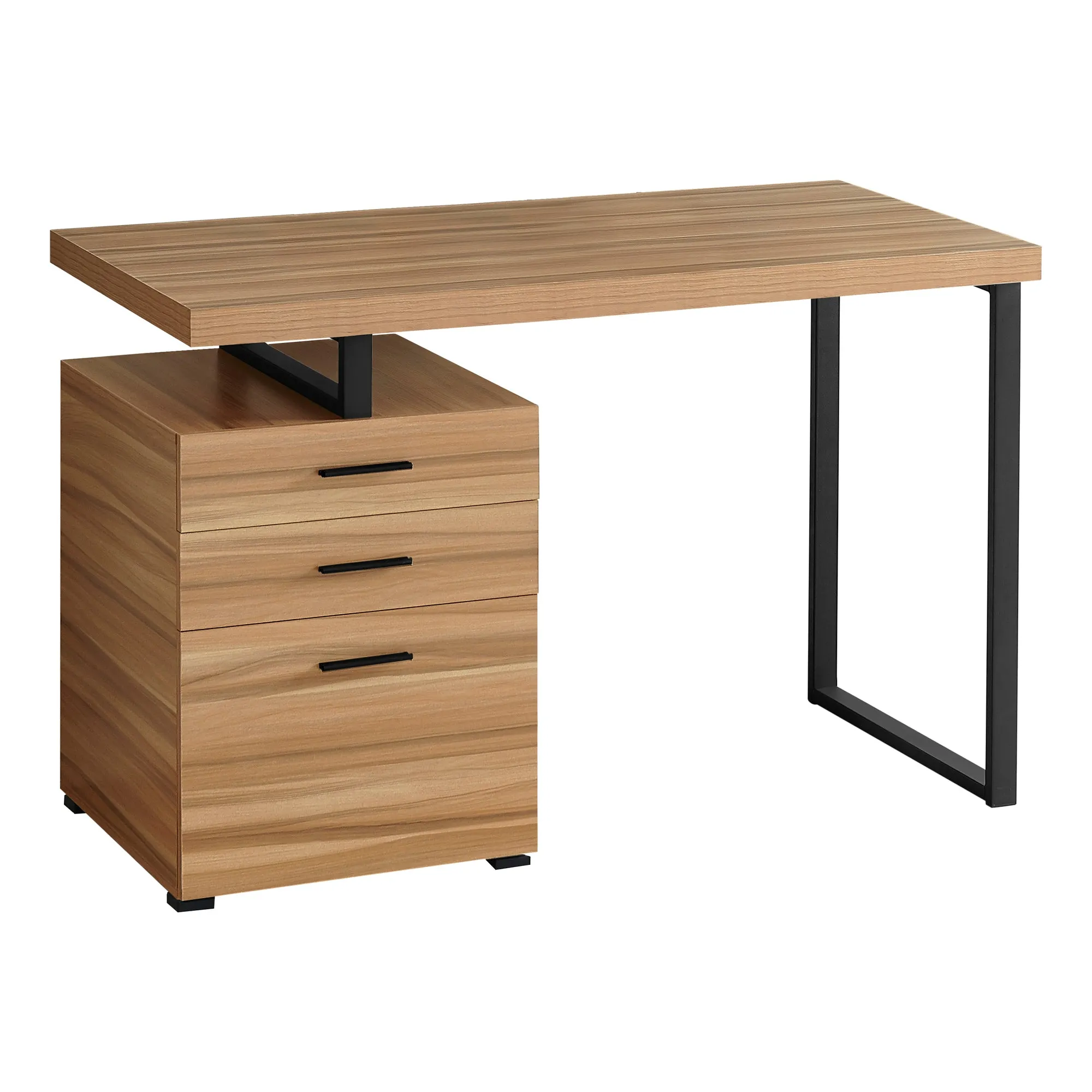 Computer Desk - 48"L / Reclaimed Wood / Black Metal / L/R