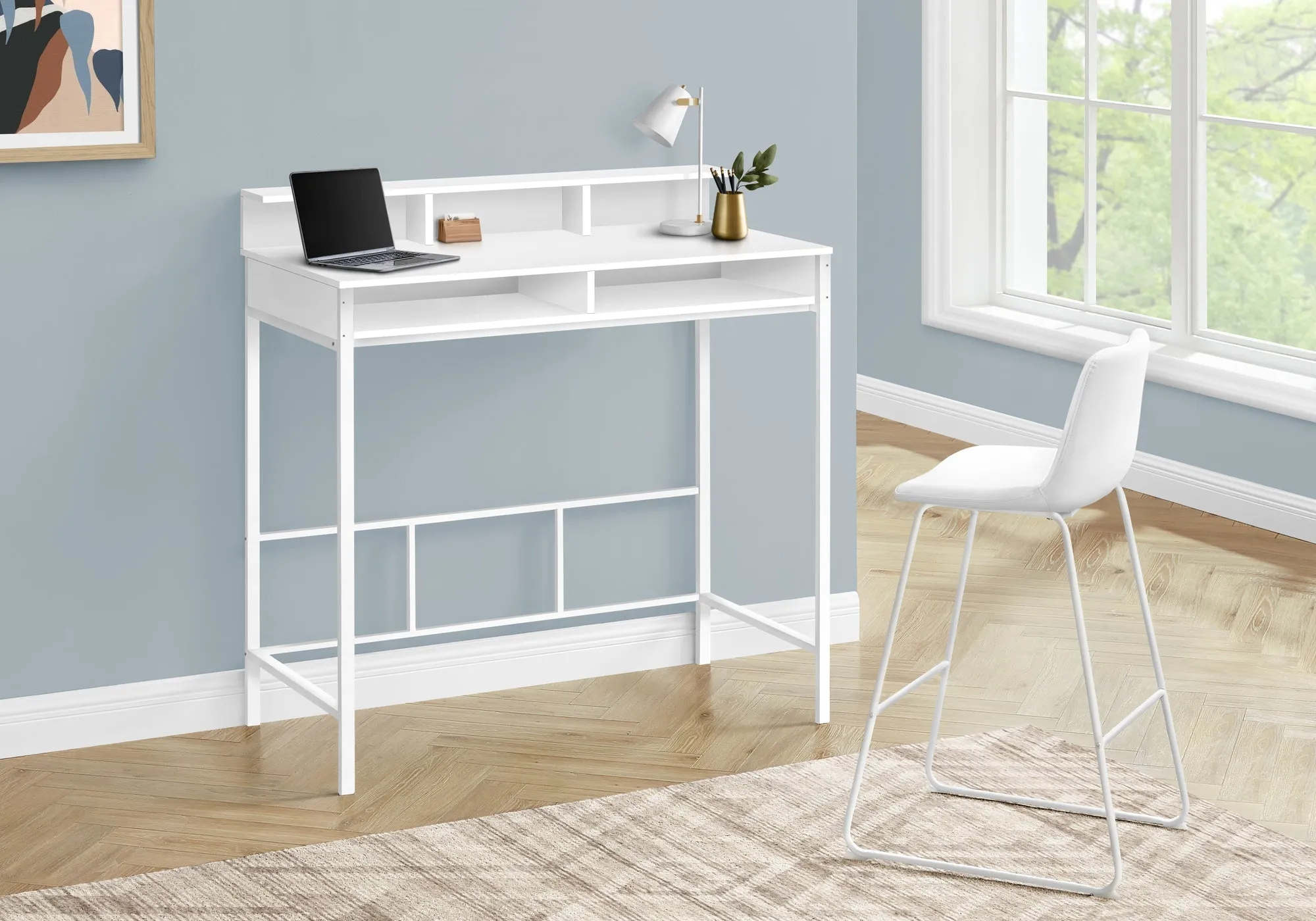 Computer Desk - 48"L / White / White Standing Height