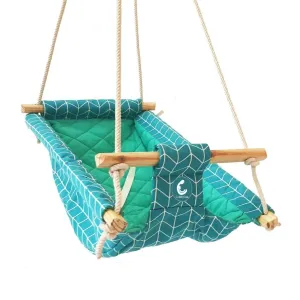 CuddlyCoo Baby Swing / Ceiling Rocker- Sea Green Zig Zag