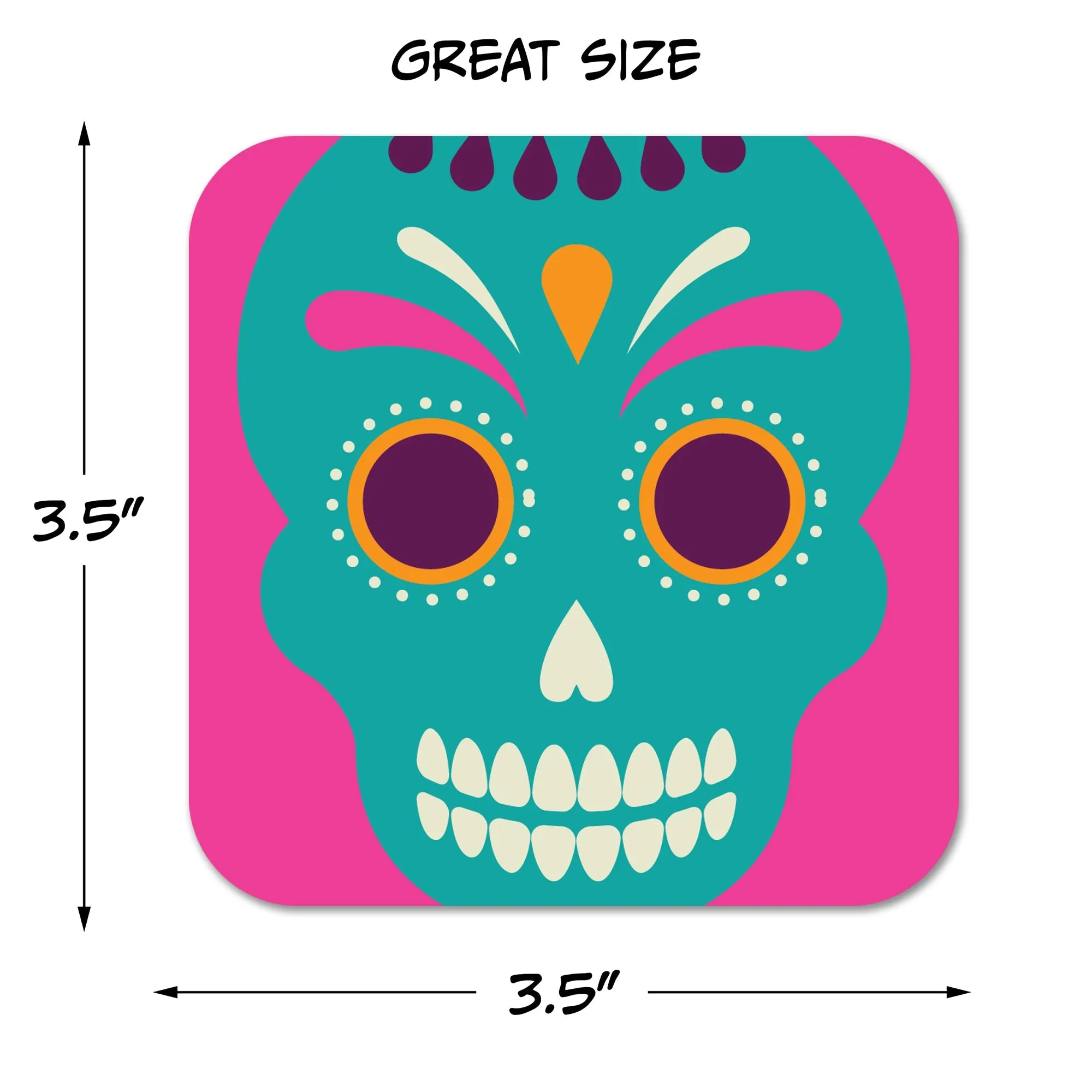 Day of the Dead Skulls Assorted Paper Coaster Set