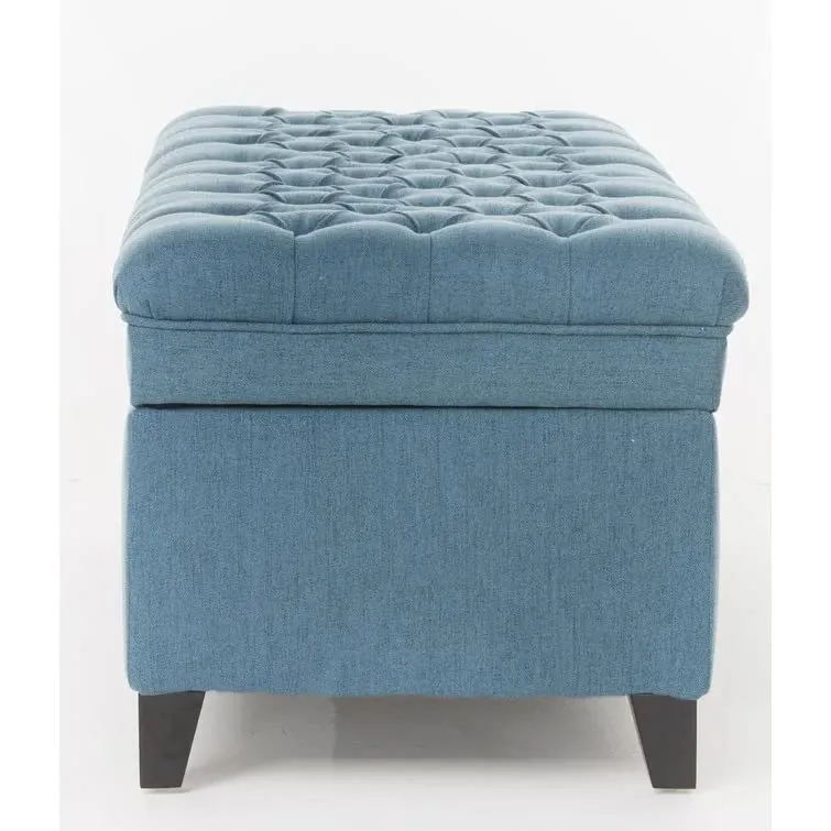 Delfina 2 Seater Fabric Storage Ottoman Bench Sette Pouffe Puffy for Foot Rest