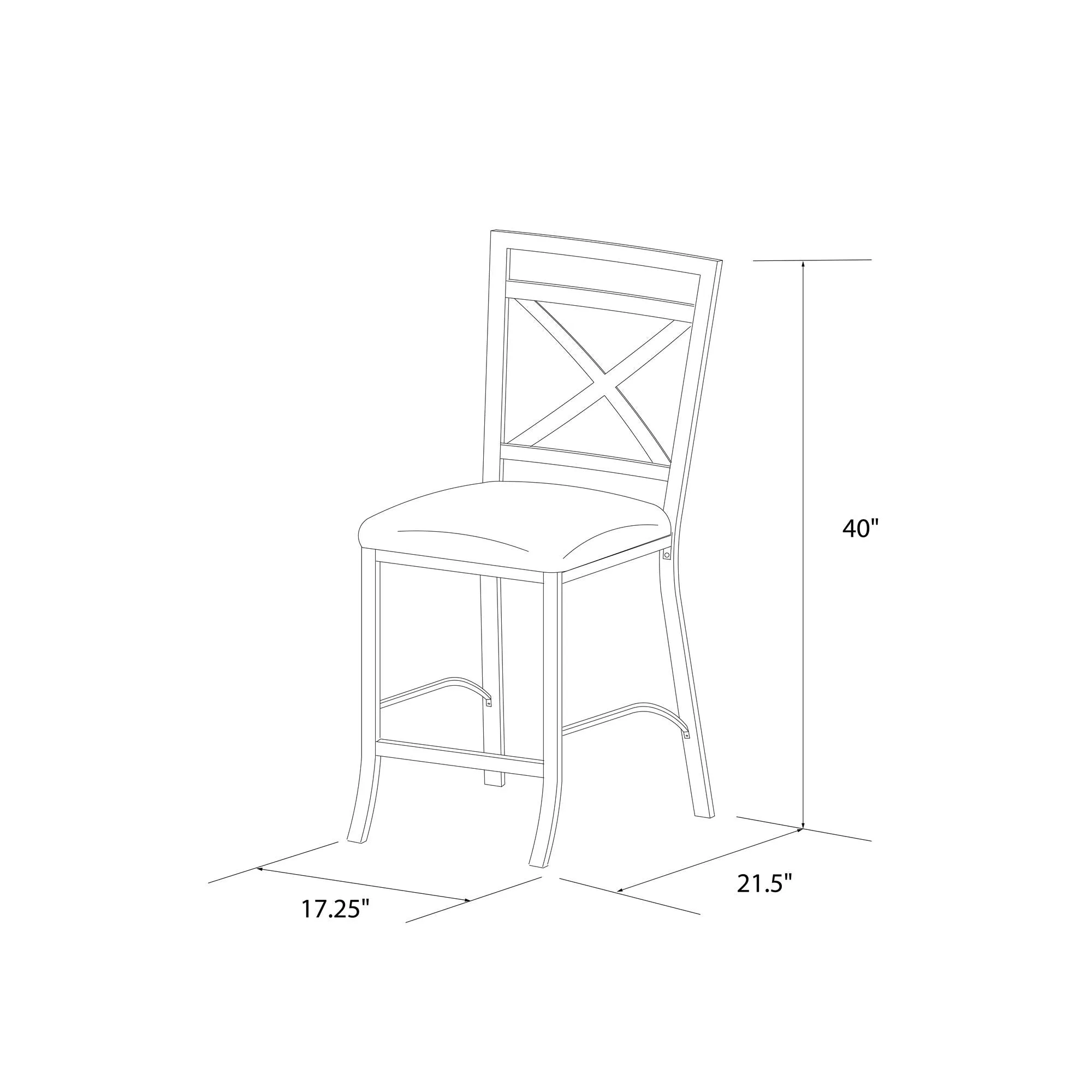 Devon Crossback Counter Height Dining Chair