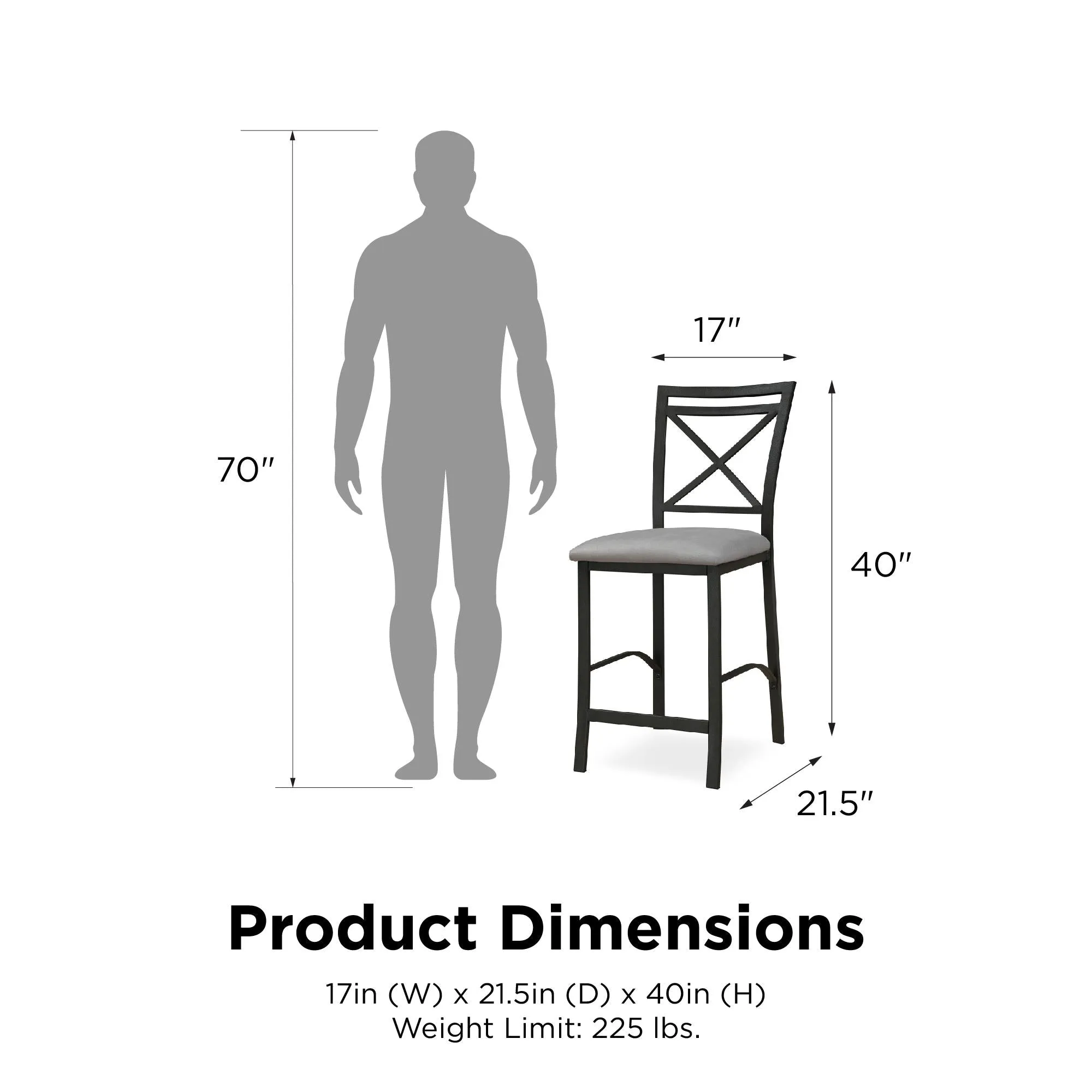 Devon Crossback Counter Height Dining Chair