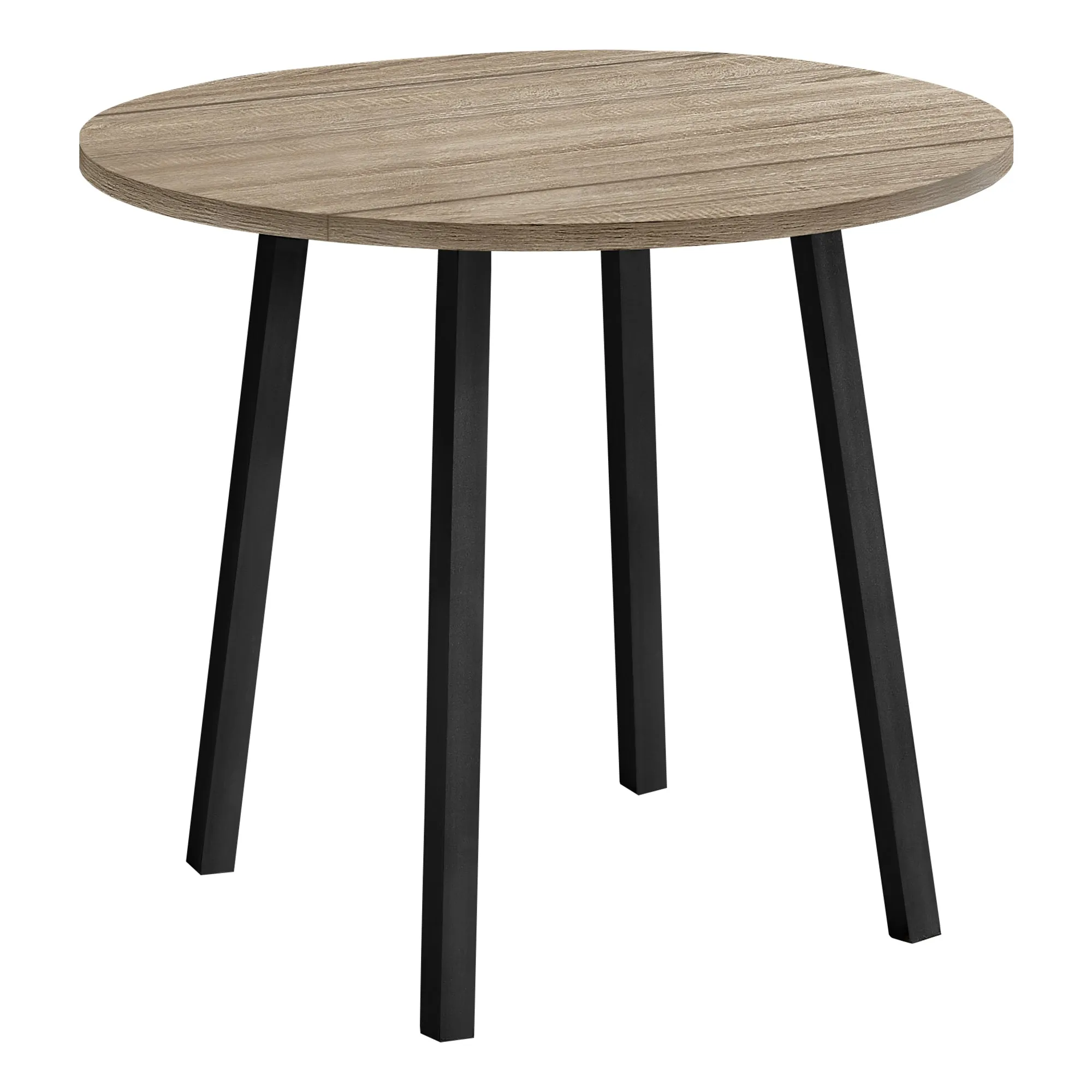 Dining Table Set, 3pcs Set, Small, 35" Drop Leaf, Kitchen, Black Metal, Brown Laminate, Contemporary, Modern