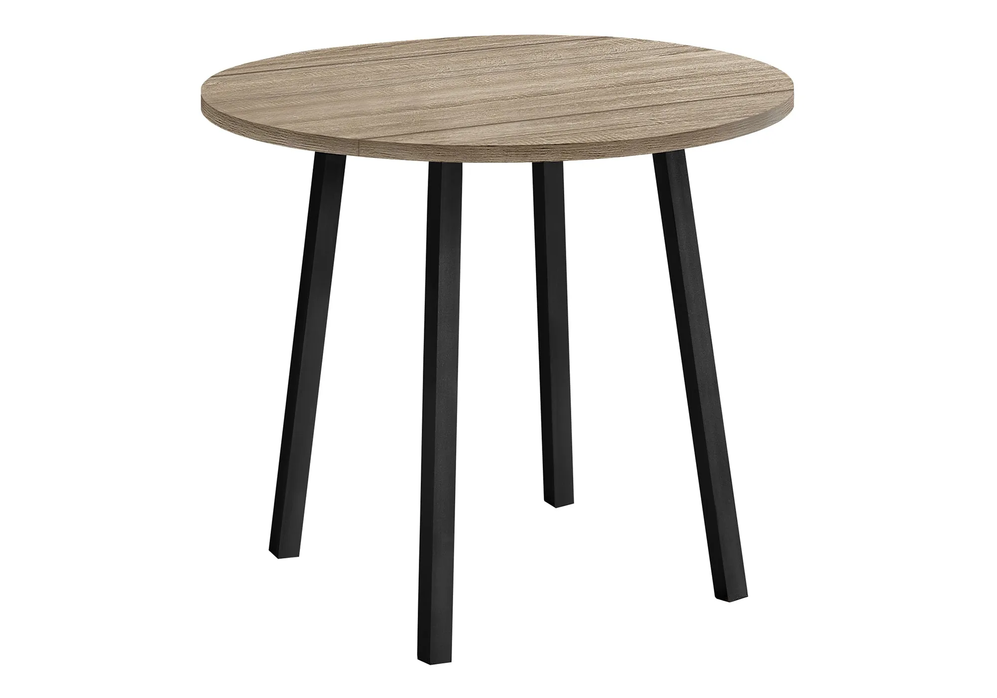 Dining Table Set, 3pcs Set, Small, 35" Drop Leaf, Kitchen, Black Metal, Brown Laminate, Contemporary, Modern