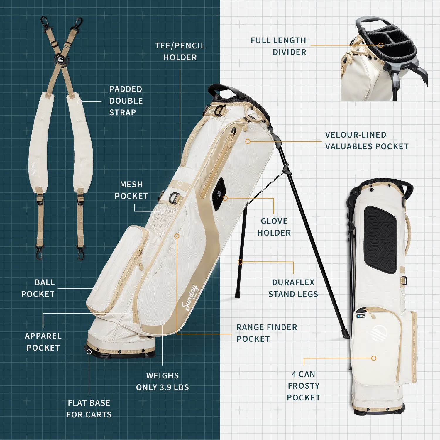 El Camino | Toasted Almond Walking Golf Bag