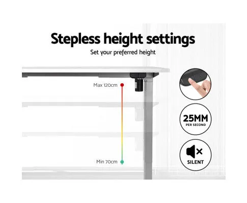Electric Standing Desk Motorised Sit Stand Desks Table Grey White 140cm
