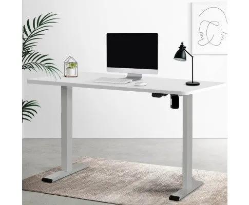 Electric Standing Desk Motorised Sit Stand Desks Table Grey White 140cm