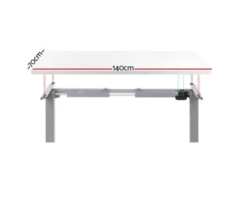Electric Standing Desk Motorised Sit Stand Desks Table Grey White 140cm