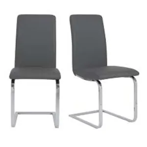 Euro Seceretarial Side Chair Chrome Base 80kg Grey