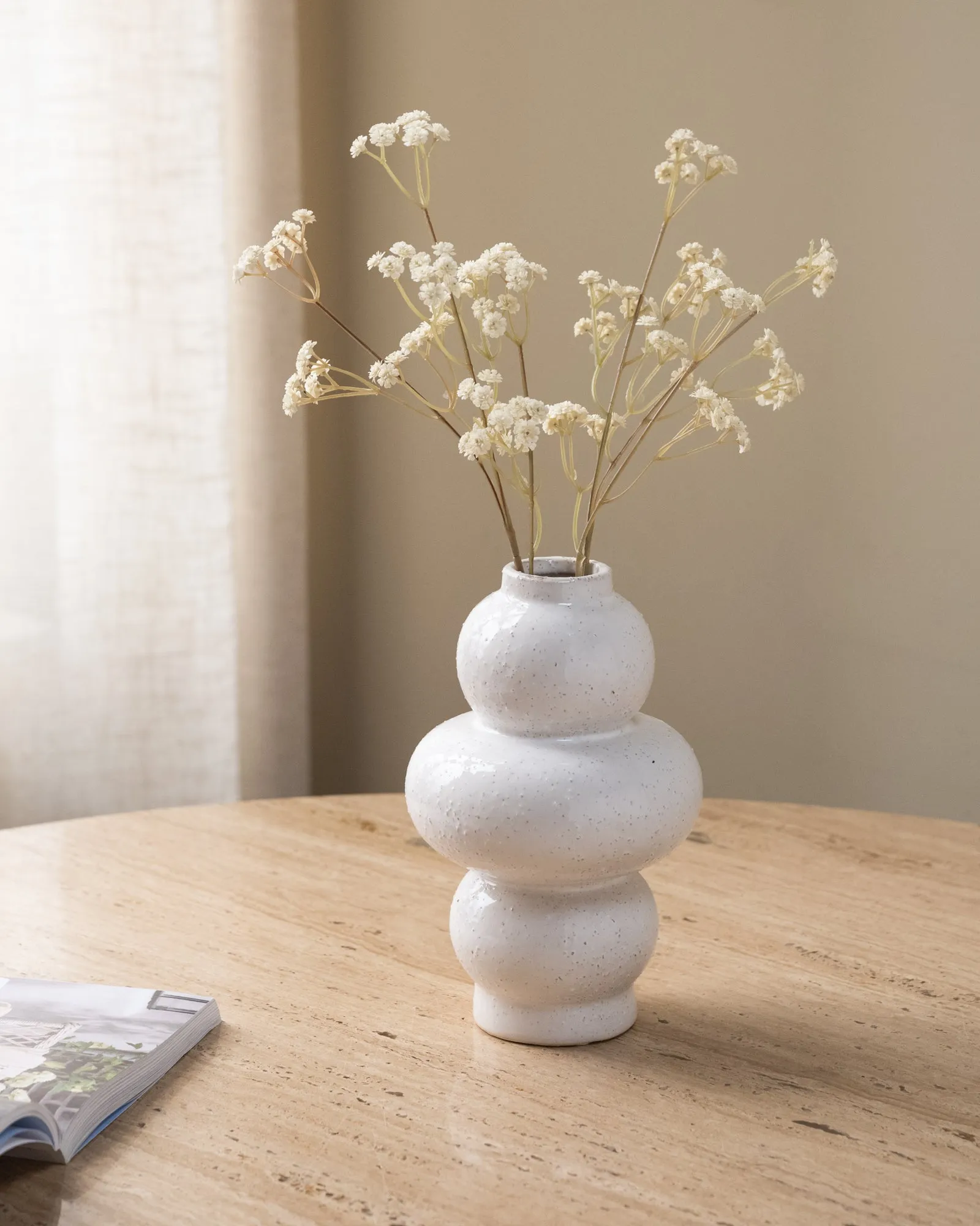 Faux Flower Baby Breath Brown/White