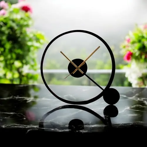 FINE CNC CRAFTS Table Wall Clock Round 12inch Unique Design Wall Perfect of Table Office Gifted and Home Decor