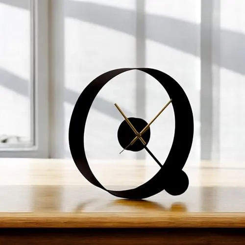 FINE CNC CRAFTS Table Wall Clock Round 12inch Unique Design Wall Perfect of Table Office Gifted and Home Decor