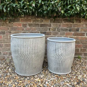 Galvanised Dolly Planter - Tall - Two sizes