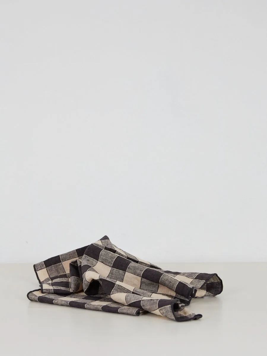 Gingham Linen Napkin | Fusain | Set of 2