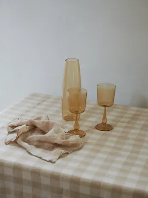 Gingham Linen Table Cloth | Crme