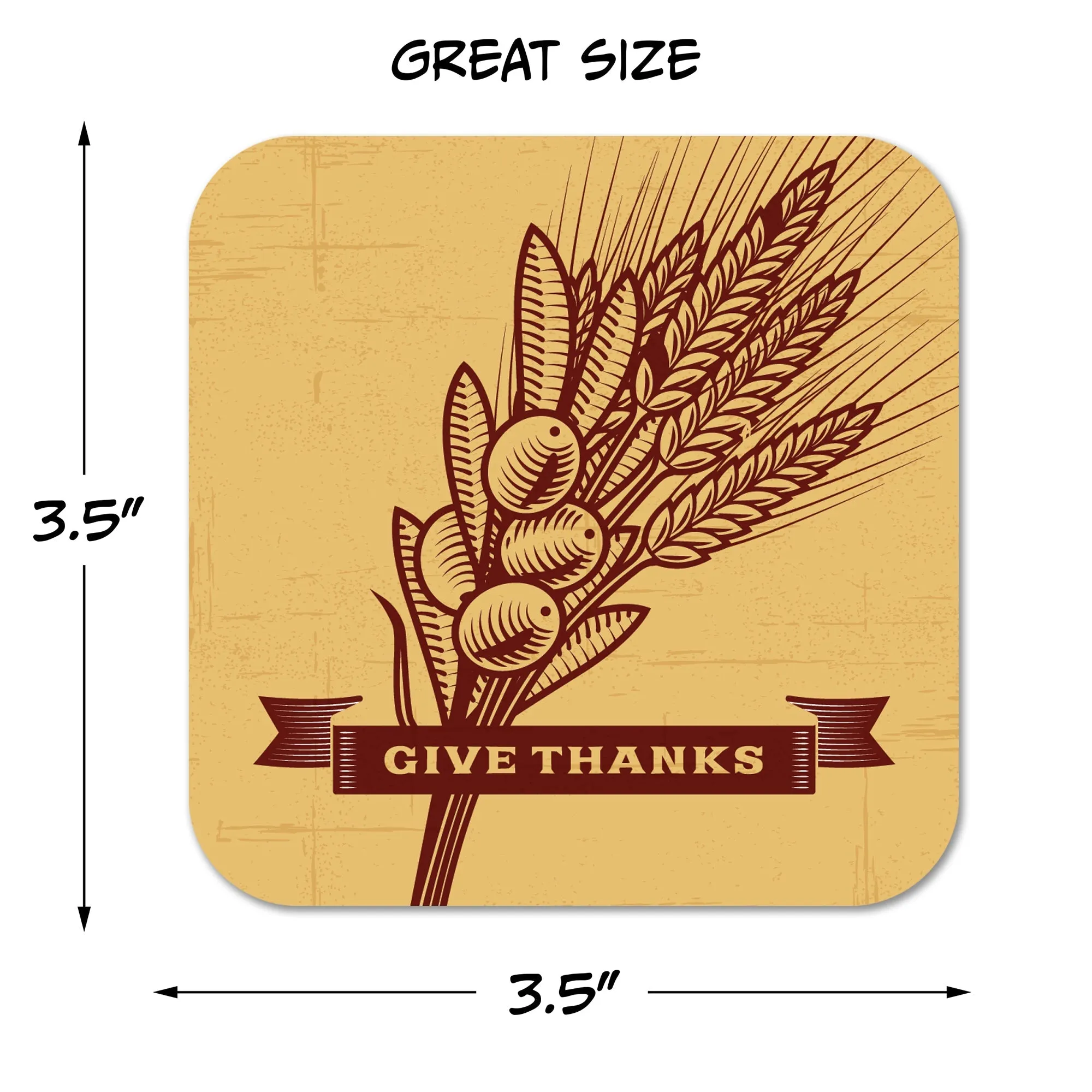 Give Thanks - Thanksgiving Paper Coaster Set