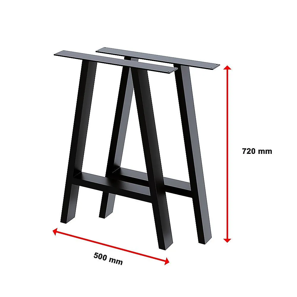 Heavy-Duty Iron Rustic Table Legs-Black Industrial 2x Set