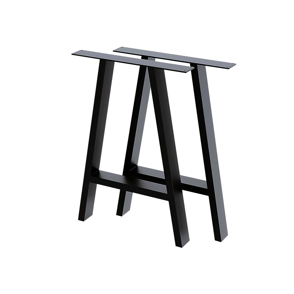 Heavy-Duty Iron Rustic Table Legs-Black Industrial 2x Set