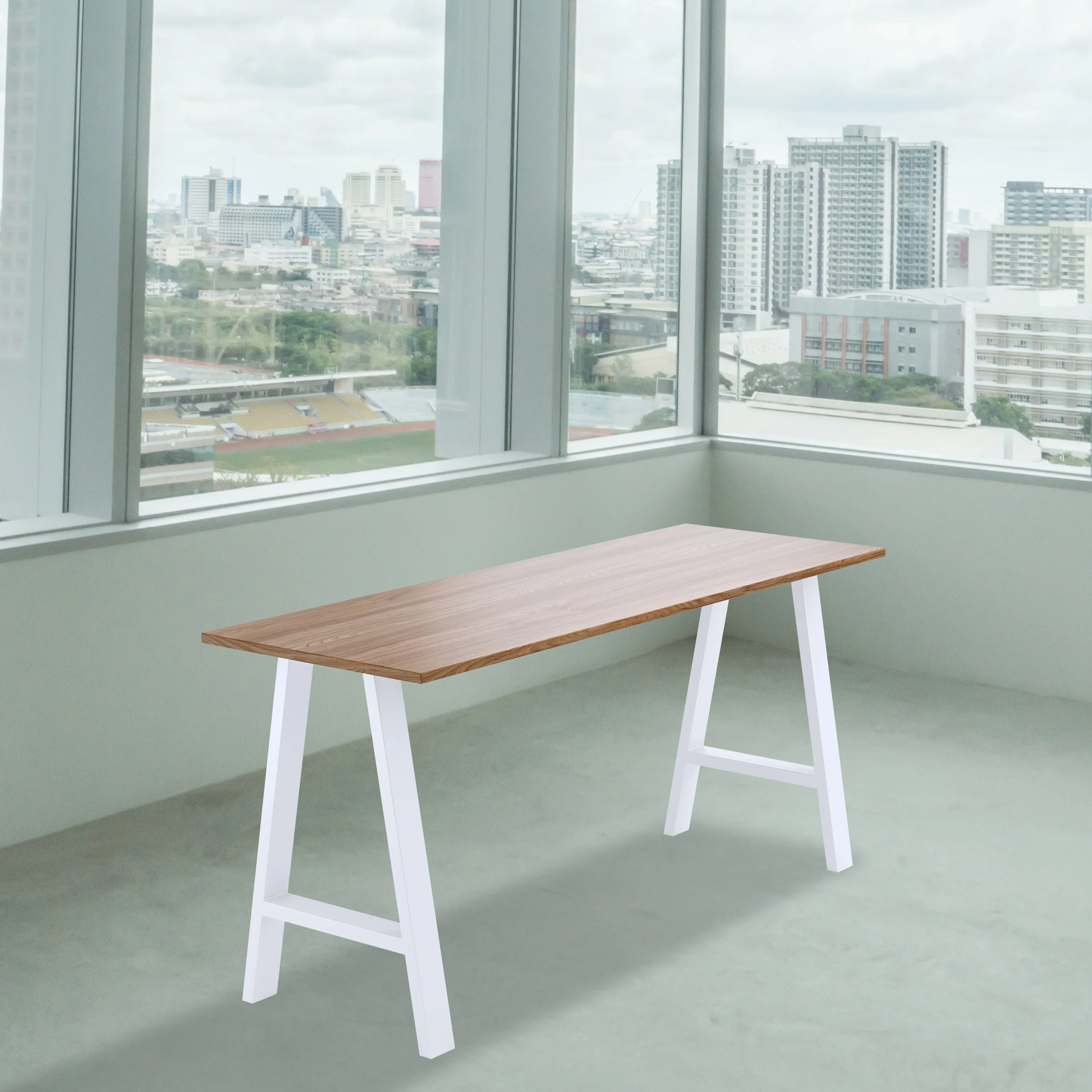 Heavy-Duty Rustic Steel Dining Table Legs, 71cm - White