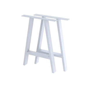 Heavy-Duty Rustic Steel Dining Table Legs, 71cm - White