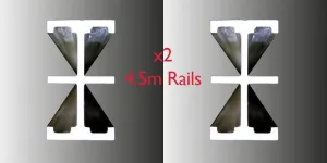 HiGlide 4.5m Support Rails (PAIR) inc. End Stops