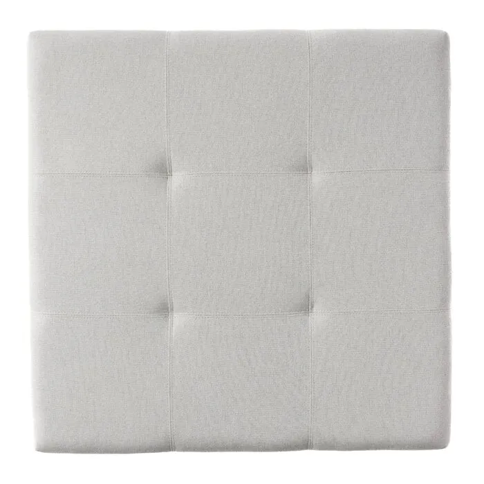 Hooper Ottoman Foam Cushioned Pouffe Puffy for Foot Rest Home Furniture (Off White)
