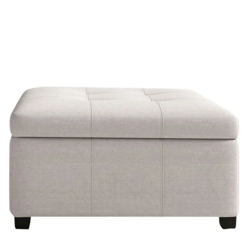 Hooper Ottoman Foam Cushioned Pouffe Puffy for Foot Rest Home Furniture (Off White)